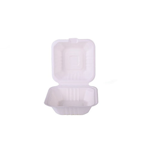 Bagasse Biodegradable Burger Box, (152mm/6) (500 Units)