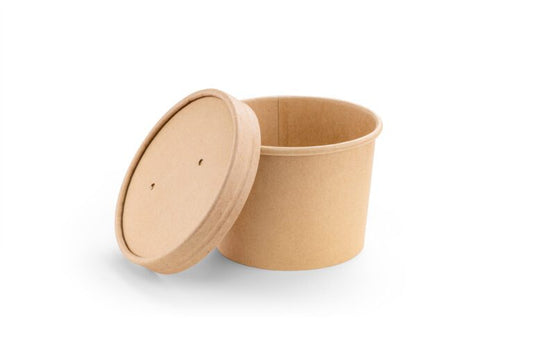 Paper Soup Cup & Lid - Kraft