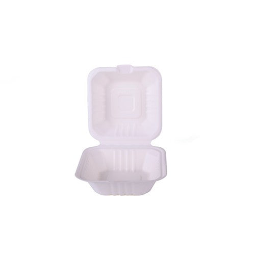 Bagasse Biodegradable Burger Box, (152mm/6) (500 Units)