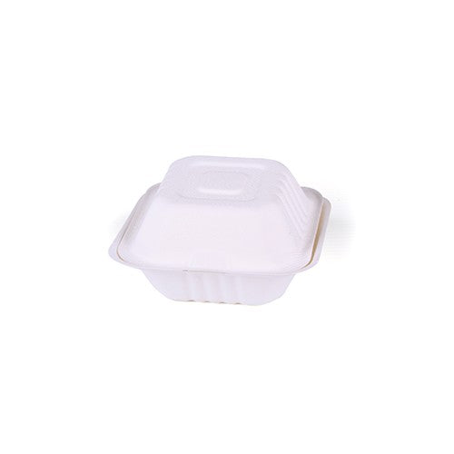Bagasse Biodegradable Burger Box, (152mm/6) (500 Units)